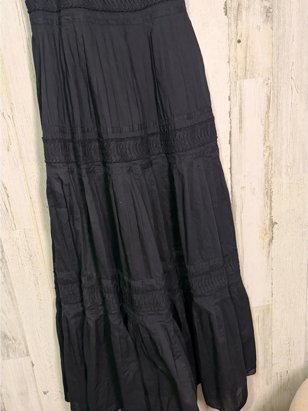 Lauren Ralph Lauren Black Cotton Tiered Maxi Dress Size 6 Sleeveless Boho Chic - Picture 5 of 8